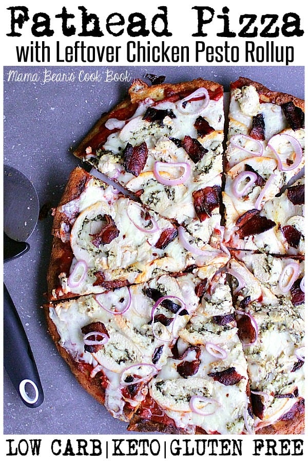 Fathead Pizza With Leftover Chicken Pesto Rollup Mama