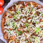 This delicious Low Carb Taco Pizza brings two traditionally high carb favourites together to create an epic guilt free meal.