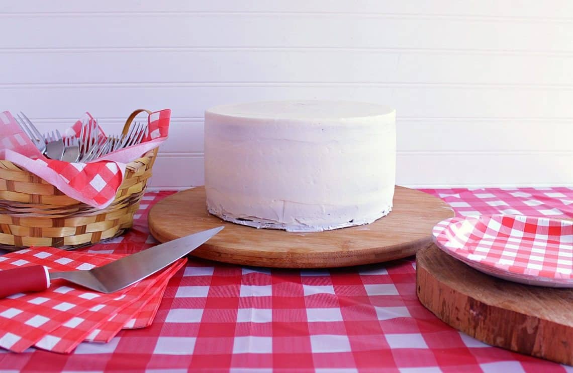 Impress your friends and family with this deceivingly easy Super Cool Picnic Party Cake that is perfect for birthday parties or picnic themed barbecues.