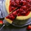 This low carb Classic Cheesecake sings with creamy perfection and is topped with and easy and delicious strawberry sauce. Your guests will be singing all night long!