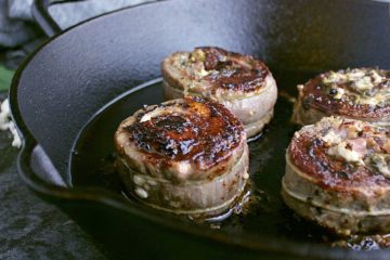 Treat your guests with this beautiful and delicious Prosciutto, Pesto and Feta Stuffed Flank Steak. No one needs to know how easy it is to create!