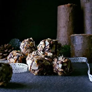 chocolate almond low carb truffles feature