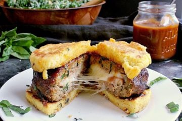 Amplify burger night with these incredibly delicious Low Carb Burgers stuffed with prosciutto and bocconcini. Every bite is like finding treasure!