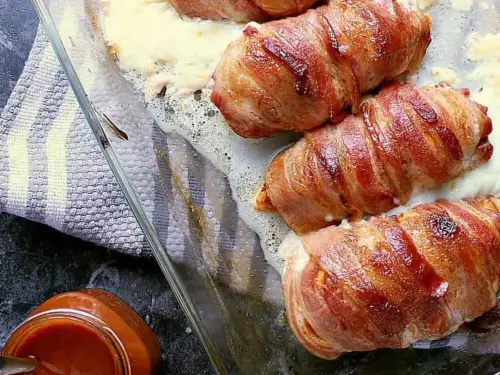 Stuffed Chicken Breast Wrapped In Bacon