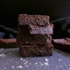 Pile of keto chocolate brownies