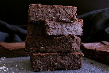 Stack of keto chocolate brownies