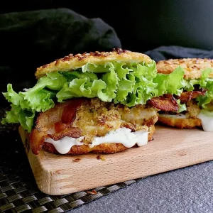 low carb bacon ranch chicken burgers feature