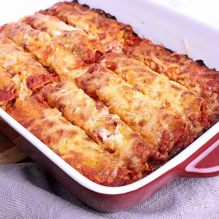 Freshly baked Chicken Cannelloni.