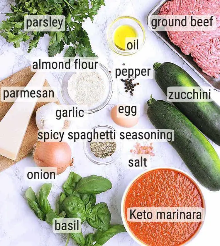 All ingredients used to make Keto Spaghetti.
