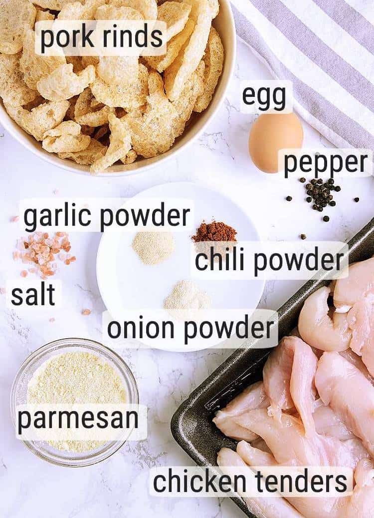 All ingredients used to make Keto Chicken Tenders.
